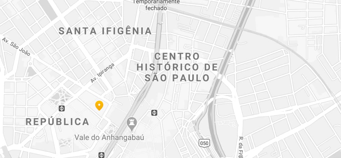 Mapa marcando o endereço